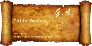 Galla Aranka névjegykártya